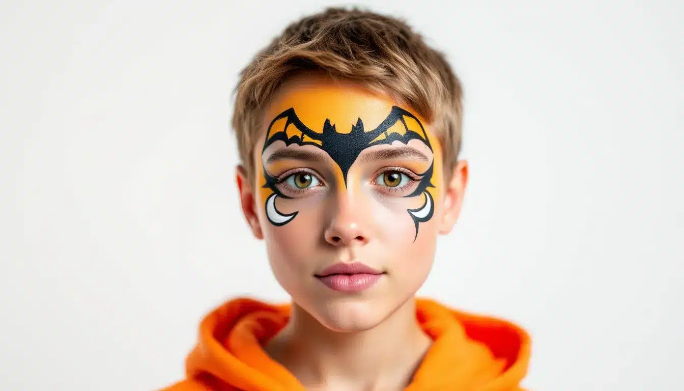 Fledermaus-Gesichtsmake-up als Inspiration für Karneval oder Halloween