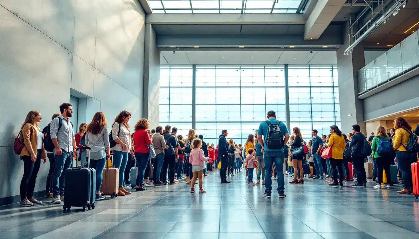 Familie am Flughafen