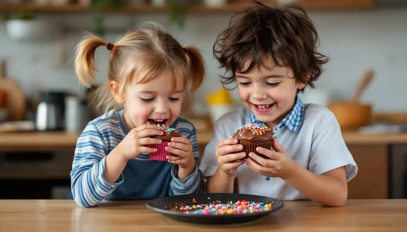 Kinder essen Süßes