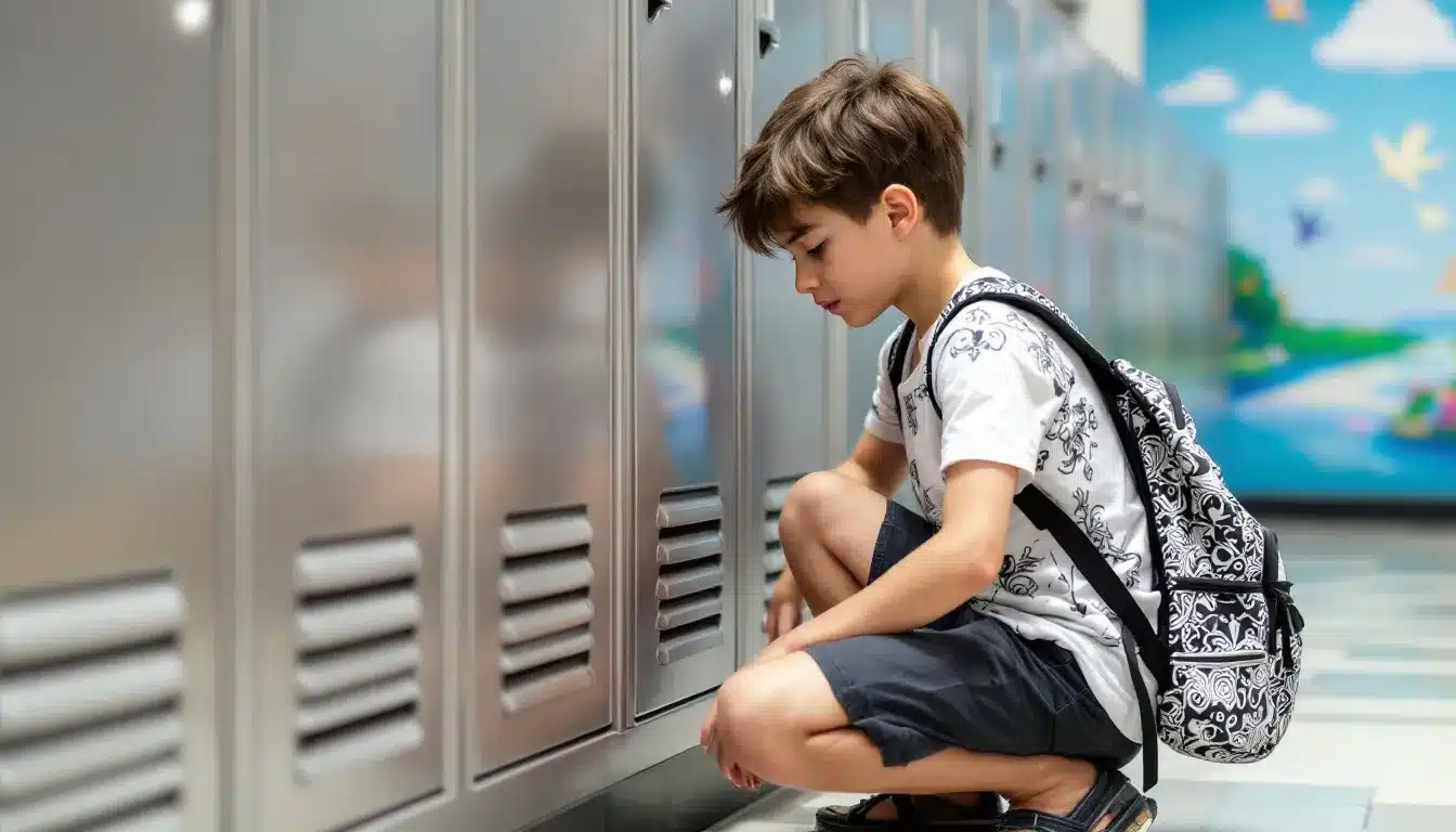 Mutter und Kind freuen sich auf den Schulstart