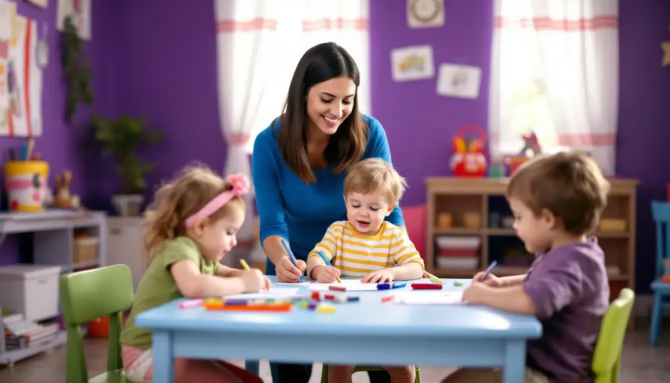 Kinder malen im Klassenzimmer