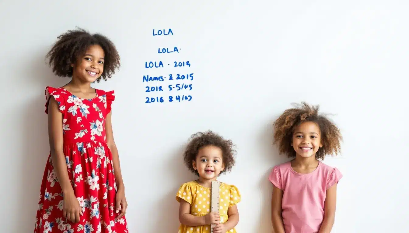 Körpergrößenvergleich: Kinder beim Messen ihrer Größe