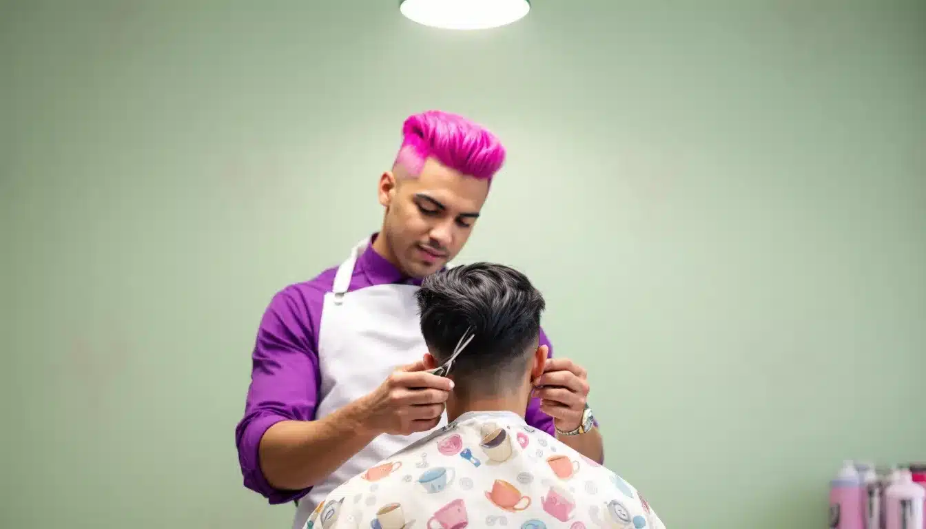 Mädchen mit bunten Haaren