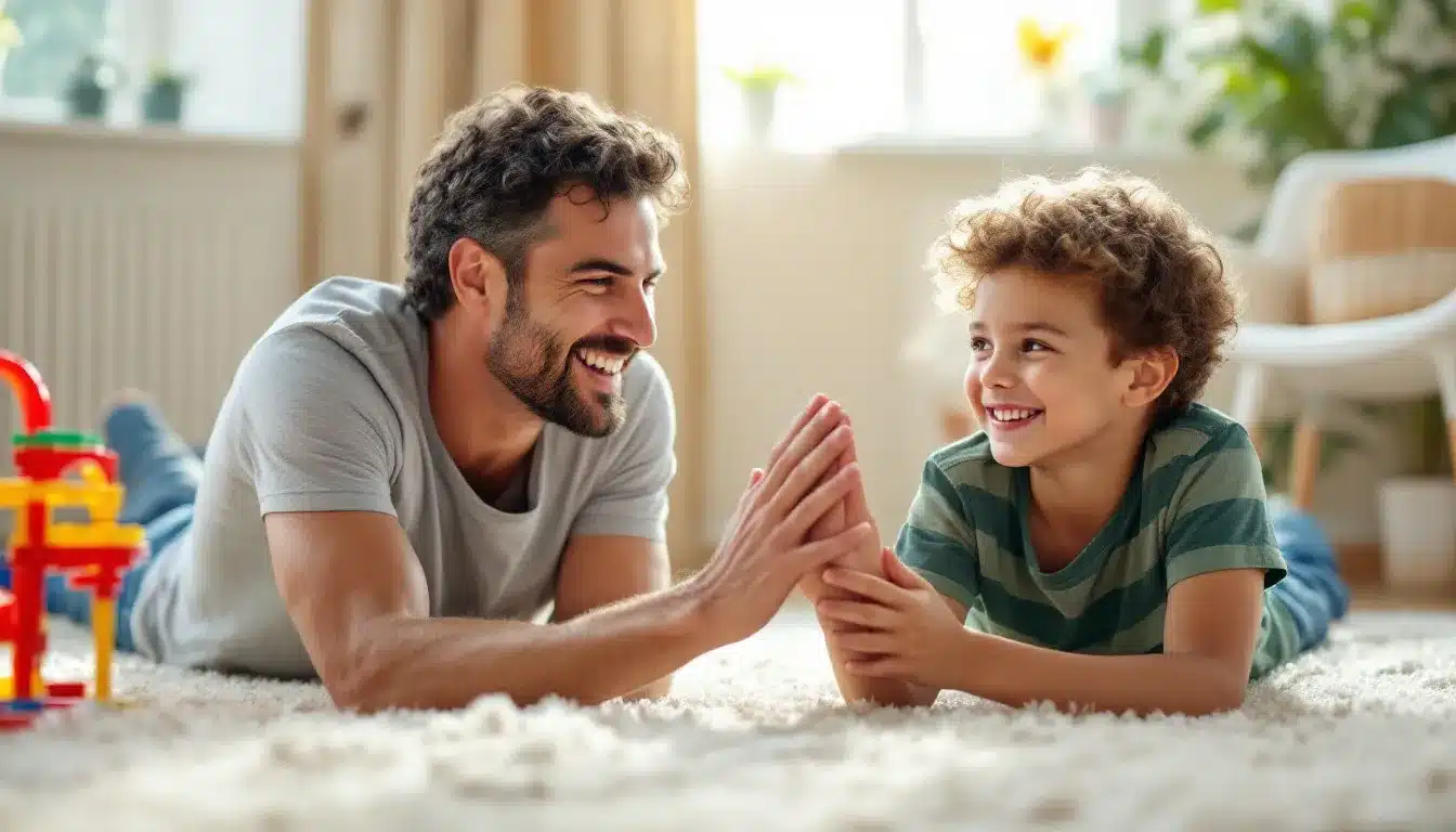Eine Mutter umarmt ihre Tochter als positive Verstärkung.