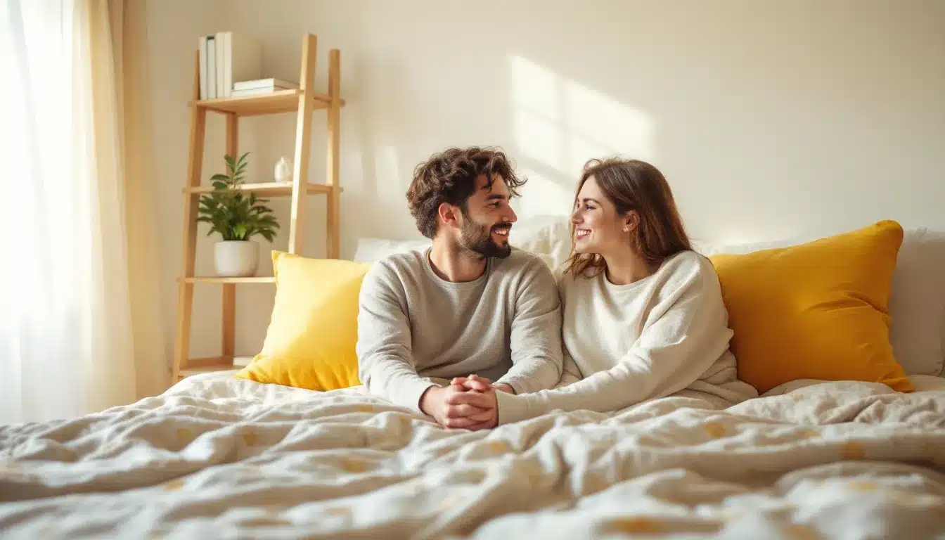 Demokratischer Erziehungsstil: Intime Szene im Schlafzimmer