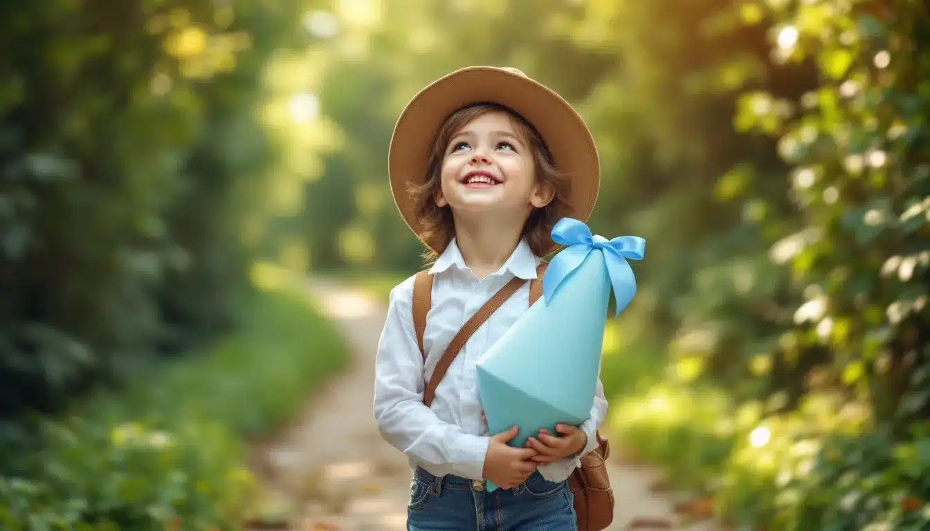 Ein Kind mit einer Schultüte