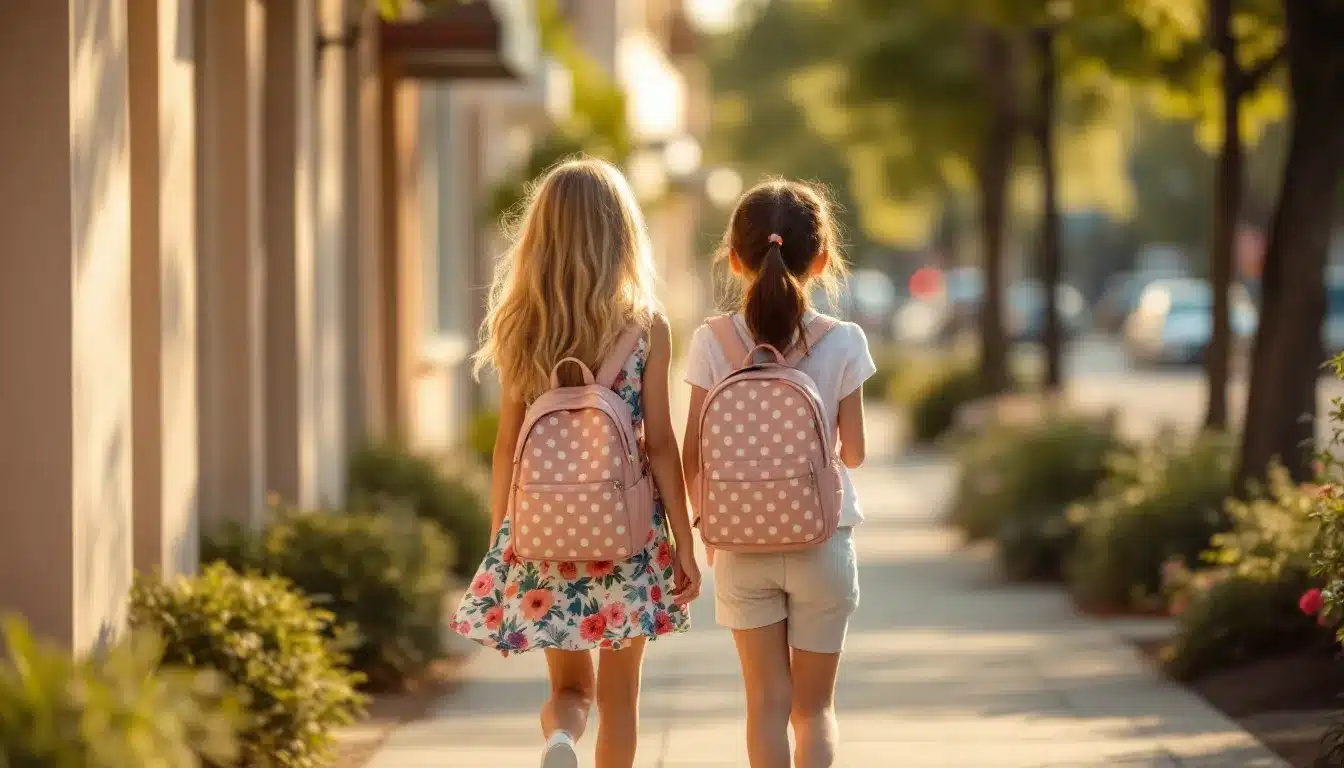 Kinder gehen selbstständig zur Schule