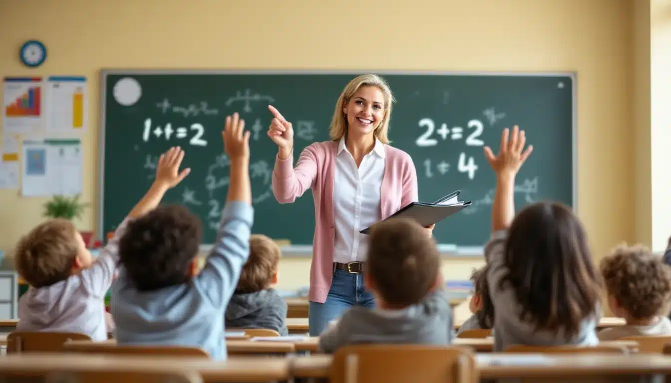 Engagierte Lehrer-Schüler-Interaktion im Klassenzimmer