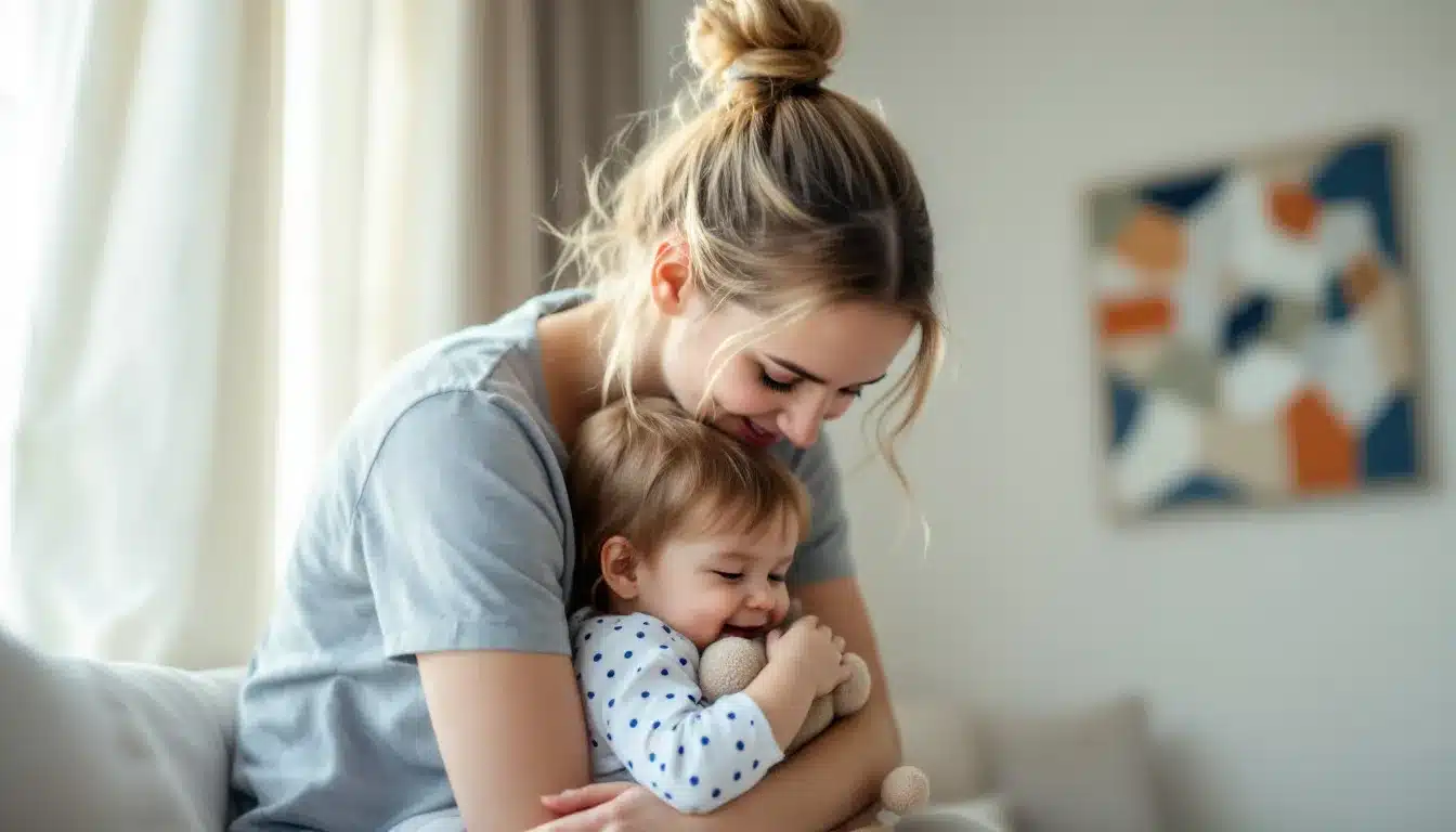 Mama-Tipps: Die innige Umarmung zwischen Mutter und Kind symbolisiert die tiefe Bindung, die für das Wohlbefinden des Kindes unerlässlich ist. 