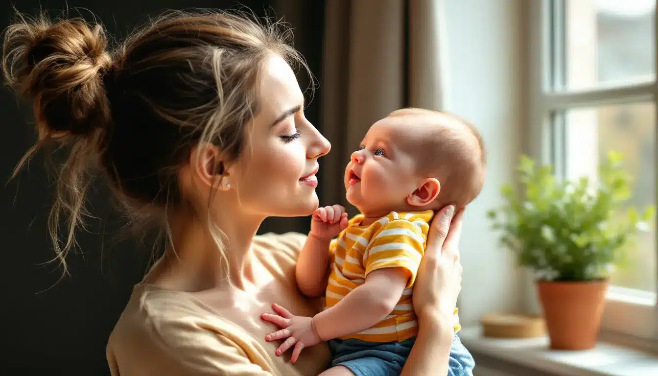 Mutter-Kind-Bindung-Ein-intimer-Moment-der-Liebe-und-Zuneigung-mit-einem-Baby