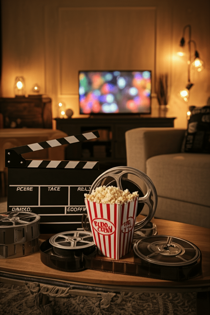 Familienfilmabend mit Popcorn