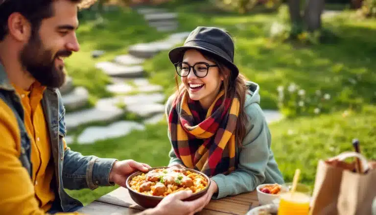 Familienessen im Grünen