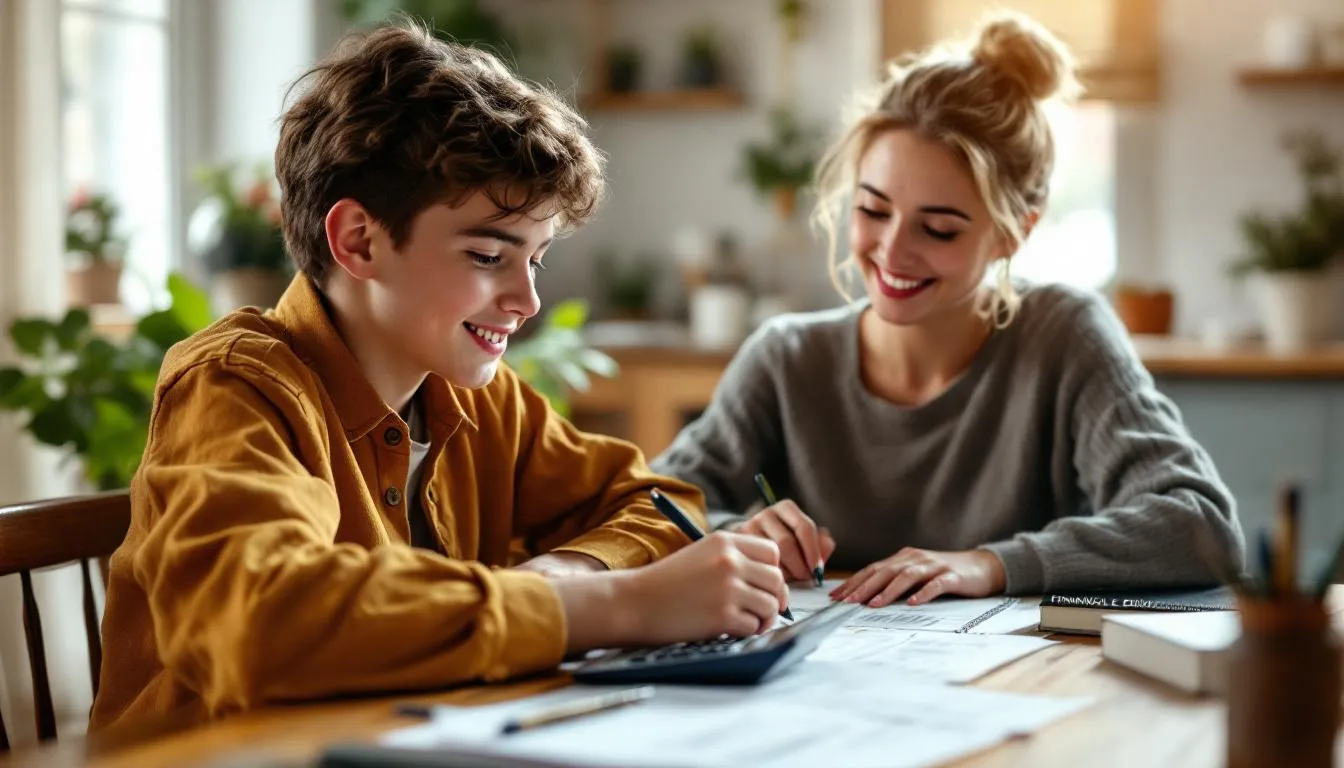 Mutter bringt Teenager finanzielle Bildung bei