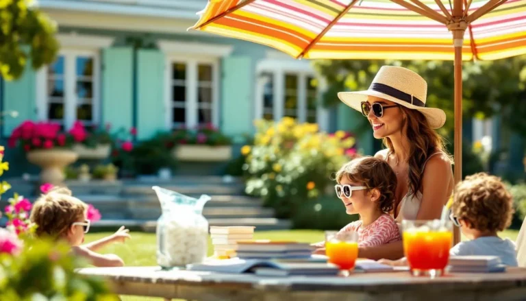 Kinder mit Sonnenhut und Sonnencreme am Strand